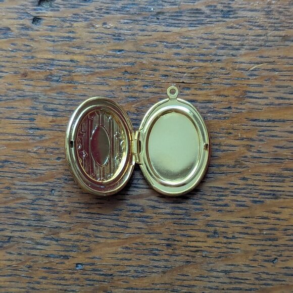 Victorian Cameo Locket Vintage Necklace Pendant Shell Ivory Ornate Gold Oval - Picture 7 of 11